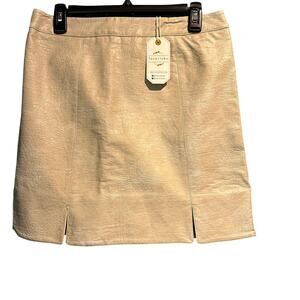 Loveriche NWT Size Large Faux Leather Beige Mini Micro Skirt Party Rave Timeless